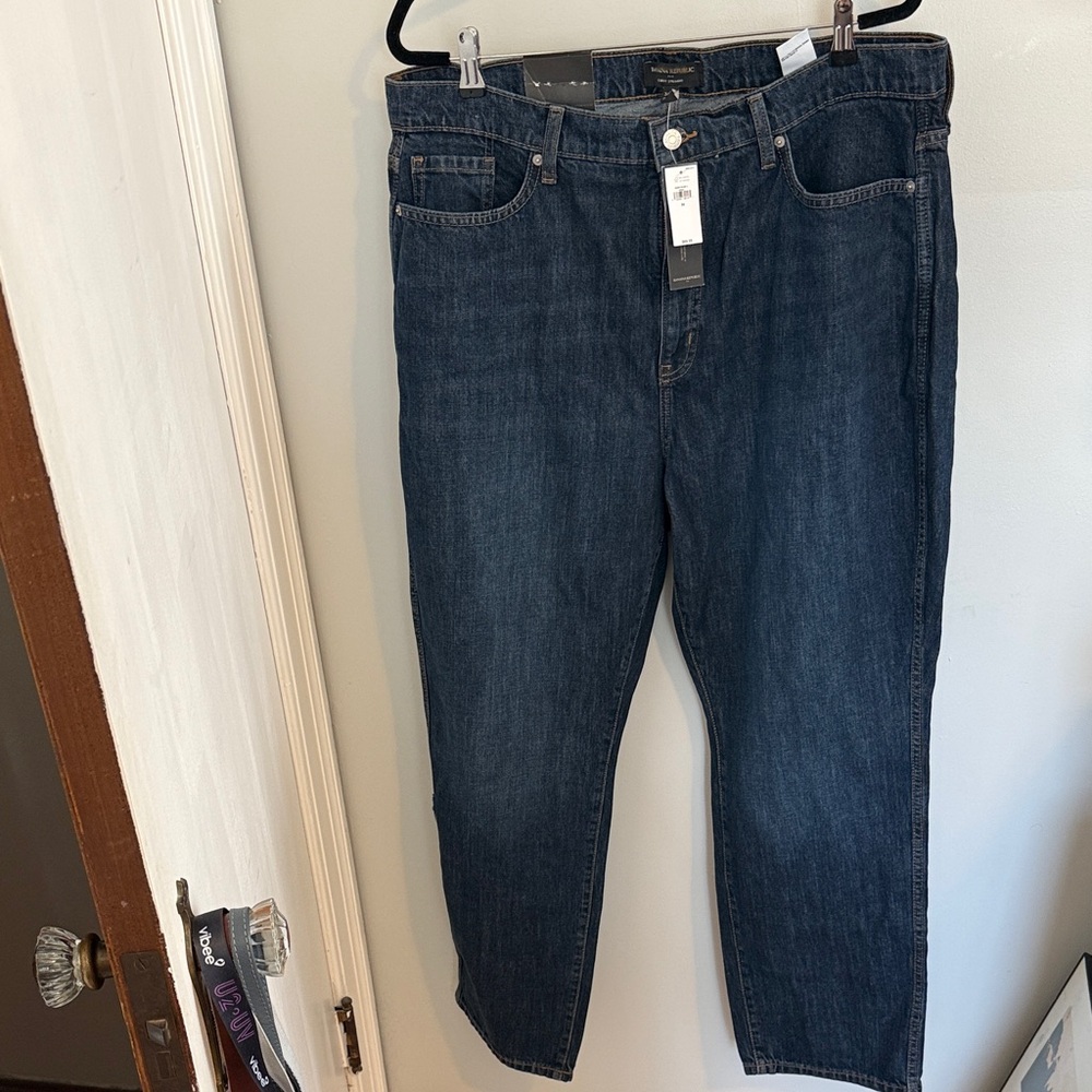 Banana Republic Dark Blue high rise curvy straight leg Jeans